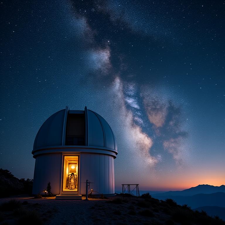 Observatorio astronómico con telescopio profesional